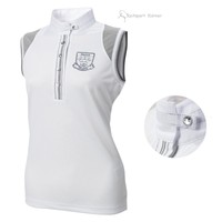 Pikeur Turniershirt ohne Arm, mit Dry Touch und Crystal Zierknöpfen, weiss