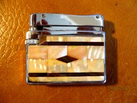 POLLY-GAS (Sarome)Gasfeuerzeug,nahezu neuwertig,Frontseite Perlmut, TOP Funktion