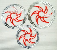 BREMSSCHEIBE BR-X02 - 6 LOCH - SILBER ROT -  AUSWAHL 160 180 203 MM DURCHMESSER