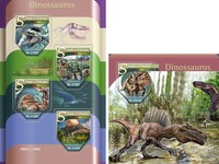 SAO TOME 2015 ** Dinosaurs Dinosaurier SET #502ba