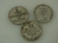 3x Münze coins Konvolut Silbermünzen Grote 1859 Bremen 1853 1843 Preußen L305