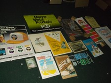 VINTAGE FISHING - SPORTING DEALER ADVERTISING POSTER SIGN LOT