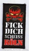Anti Köln Aufnäher "TOTENKOPF" für die Fan Kutte neu