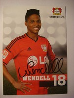 Autogrammkarte Wendell, Bayer 04 Leverkusen 2014/2015, original signiert