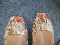 Buffalo Ballerina flache schuhe braun beige Schlangen Leder Optik Größe 37,5