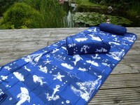 Strandmatte gepolstert mit Nackenrolle 80x190cm (Trageschlaufe) Crivit blau