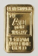 Gold 1Gram 24K Pure Gold Bullion Benchmark Elemental Bar 999 Fine Gold B25a