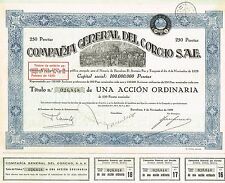 Spain General Cork Company stock certificate 1929