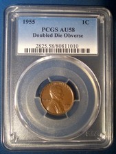 1955 1955/55 Ddo Doubled Die Obverse * Pcgs Au58 * Lincoln Wheat Cent 1c $2,200+