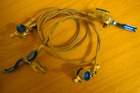 Hope Mini Blau / Silber Stahlflex Scheibenbremsen Satz Kult Retro