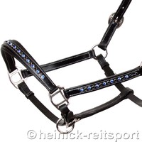 Neu Heinick Qualitäts Leder Halfter ~ Genf Schwarz ~ mit Strassbesatz