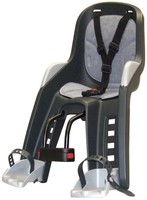 Polisport Bubbly Mini Fahrrad Kindersitz für vorne grau silber inkl. Halterung