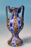 Fratelli Toso matt geätzte Millefiori Vase mit Henkeln Murano 1912-20