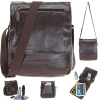 Tasche BESTWAY BRUCE Schultertasche Umhängetasche Kunstleder Vintage Bag BRAUN