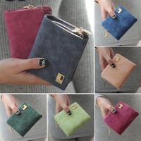 Damen Leder Geldbörse Börse Geldbeutel Kurz Portemonnaie Brieftasche Frauen Neu