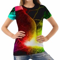 Neu bunt Match Spark Damen T-Shirt Tee Gr. S M L XL 2XL