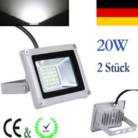 2 X 20W Weiß 220V SMD LED Fluter Flutlicht Scheinwerfer Strahler Lampe Außen 