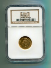 1878 Gold $3 Ngc Ms61