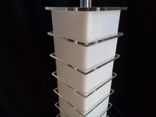 MID CENTURY MODERN LUCITE ACRYLIC STACKED TABLE LAMP