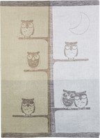 Halbleinen Geschirrtüch Jacquard Küchentücher Kracht Eulen 50x70
