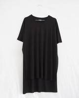 HOF115: Cheap Monday Slice top black cotton / T-shirt schwarz asymmetrisch S