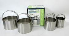Set of 4 Edurance Stainless Steel Biscuit Cookie Dough Cutters Round Nib
