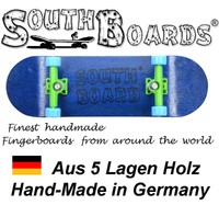 Komplett Holz Fingerskateboard BL/GR/BL SOUTHBOARDS® Handmade Wood Fingerboard