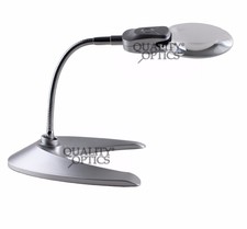 Jewelers Led Illuminated Work Desk Top Magnifier Lamp Light Flex Neck Coin Paper