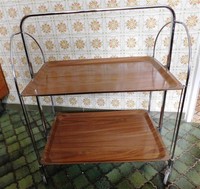 Dinett Teewagen Servierwagen Edelstahl verchromt