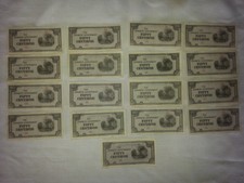 Lot of 17 Ww Ii The Japanese Government (Pi) 50 Centavos Notes -circulated