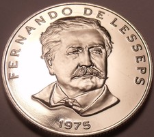 Huge Proof Panama 1975 50 Centesimos~Fernando de Lesseps~1st Year~Free Shipping