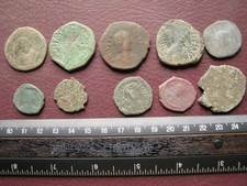 Authentic Ancient Artifact Lot of 10 Unsearched Byzantine Follis Coins 14529