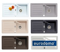 Eurodomo Einbauspüle Spühle Spüle Prima 45 Granit 5 Farben Eurostone Neu