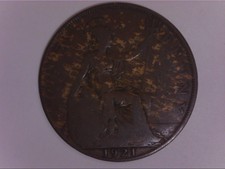 Great Britain Penny, 1921, Britannia seated right