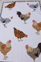 SONDERPREIS Hühnerhof Bauernhof Rassehühner  triolino  Geschirrtuch Halbleinen 