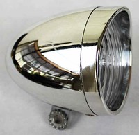 3er LED SCHEINWERFER Fahrrad BELEUCHTUNG Nostalgie-Retro Form + Chrom-Ausführung