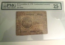 $7 Continental Currency Nov.7 1776 Very Rare Signer Benjamin. Levy Pmg Vf25