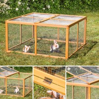 Holz Freilauf Freigehege Hasenstall Kaninchenstall Hasenkäfig Kleintierstall