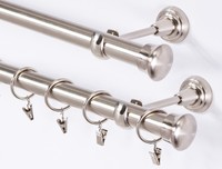 Gardinenstange 25 mm 1-Lauf Edelstahloptik Metall NEU 120-600cm