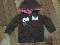 Girls OshKosh Brown/Pink Zip up Hoodie Size 9 month