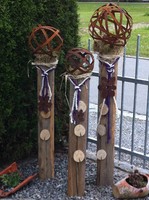 Rostkugel Garten Deko Bänderkugel Metallkugel Edelrost Geschenk 