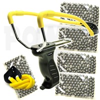 POWER Steinschleuder m. MAGAZIN + G + 500 Kug + 50 GRATIS Sportschleuder Zwille