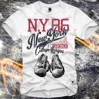 E1SYNDICATE T SHIRT NEW YORK BRONX BOXING BOXEN MIKE TYSON ALI UFC MMA 2501NEU