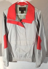 Vintage 1991 Eddie Bauer Gore-Tex 1/2 Zip Anorak Jacket Womens L Gray & Hot Pink