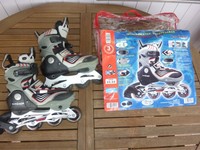 INLINE-SKATES VON B-SQUARE FÜR KINDER Gr. 31 - 33 ABEC-3 ROT/GRAU mit Tasche