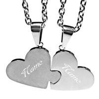 Partner-Anhänger Herz-Puzzle mit kostenloser Gravur 