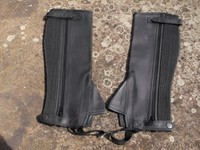 Chaps/Reitchaps/schwarz/Größe S/Glattleder-Chaps/Lederchaps