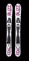 BUZZ Atom Pro Pink 99 cm ski inc Freisetzung Bindungen Snowblades mini klingen