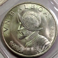 Panama 1966 Silver Uncirculated One Balboa Silver Crown Low Mintage Beauty