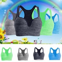 Casual Sport Bra Women Stretch Running Gym Yoga Padded Fitness Tops Tank Workout